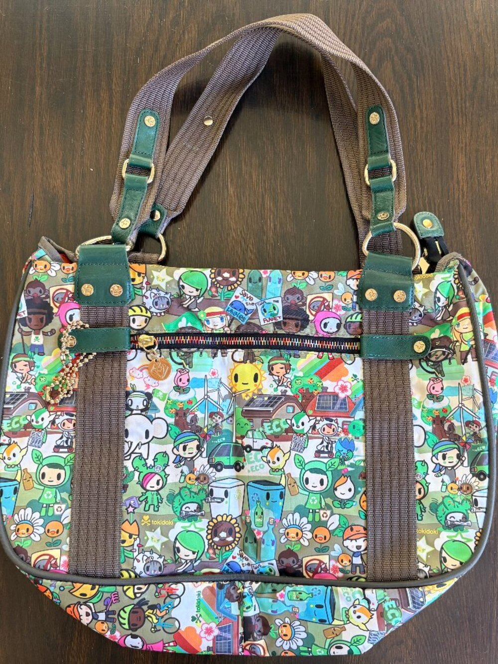 Retired Vintage Tokidoki Eco Mondo shoulder duffle bag purse by Simone Legno